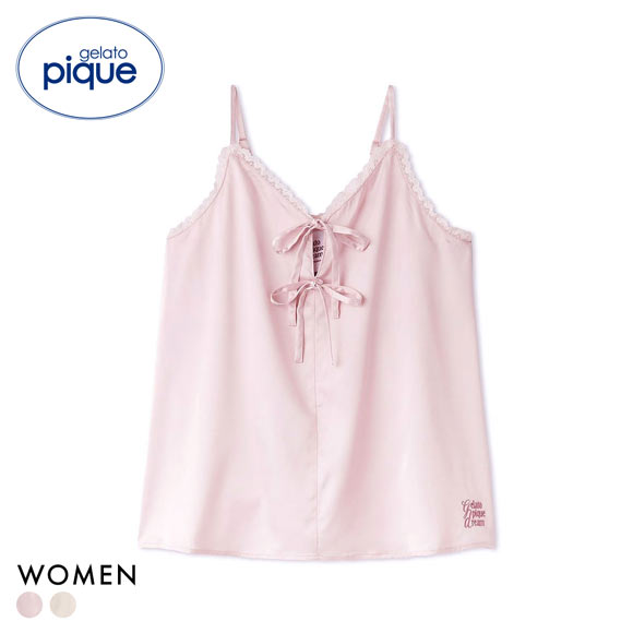 ジェラートピケ レディース レースサテンキャミソール ジェラピケ パジャマ ルームウェア gelato pique HOLIDAY