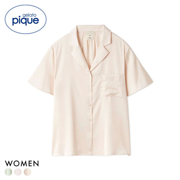 ジェラートピケ レディース サテンシャツ ジェラピケ パジャマ ルームウェア gelato pique