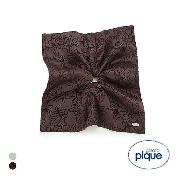 ジェラートピケ MUCHA リリー柄フロッキーシュシュ ミュシャ ジェラピケ Valentine gelato pique