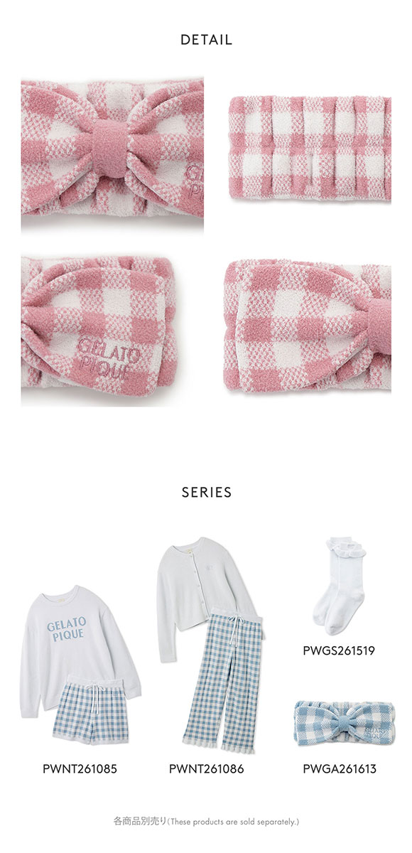 ジェラートピケ レディース WhiteDay チェック柄ヘアバンド ジェラピケ gelato pique ホワイトデー