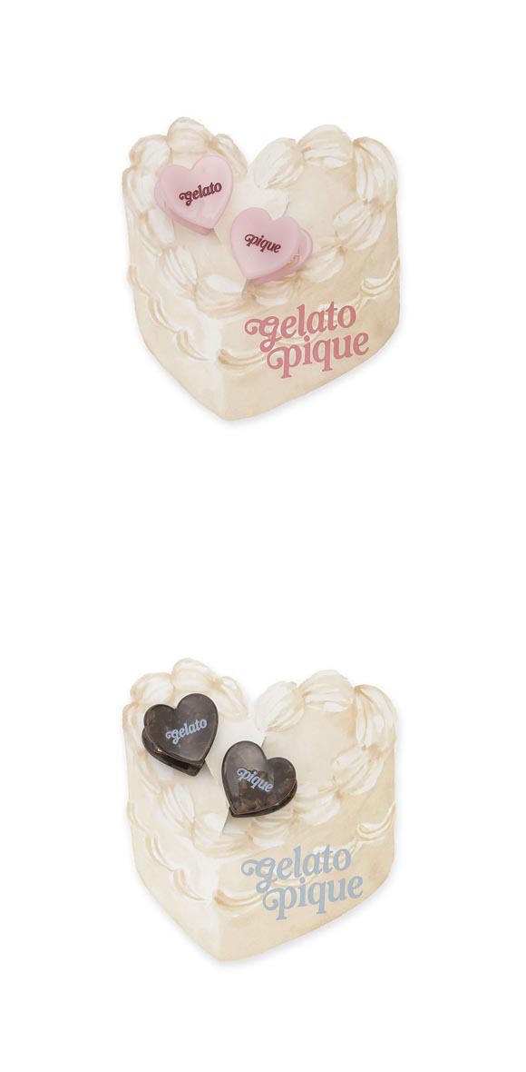 ジェラートピケ ハートミニヘアクリップ2点セット ジェラピケ gelato pique