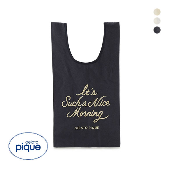 ジェラートピケ ストライプ柄miniエコバッグ ジェラピケ gelato pique