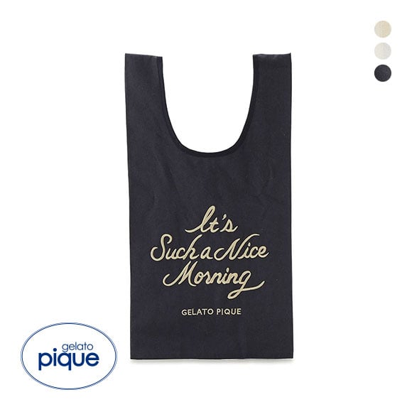 ジェラートピケ ストライプ柄miniエコバッグ ジェラピケ gelato pique
