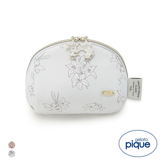 ジェラートピケ MUCHA リリー柄ポーチ ジェラピケ ミュシャ gelato
