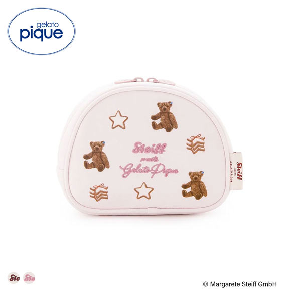 ジェラートピケ シュタイフ 総柄ポーチ ジェラピケ gelato pique