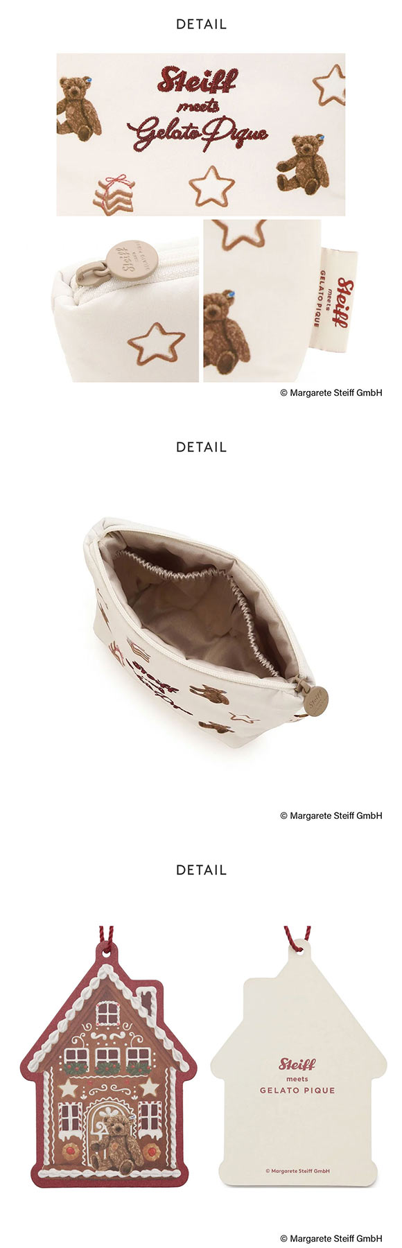 ジェラートピケ シュタイフ 総柄ティッシュポーチ ジェラピケ gelato pique Steiff