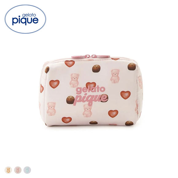 ジェラートピケ Valentine 総柄ポーチ ジェラピケ gelato pique