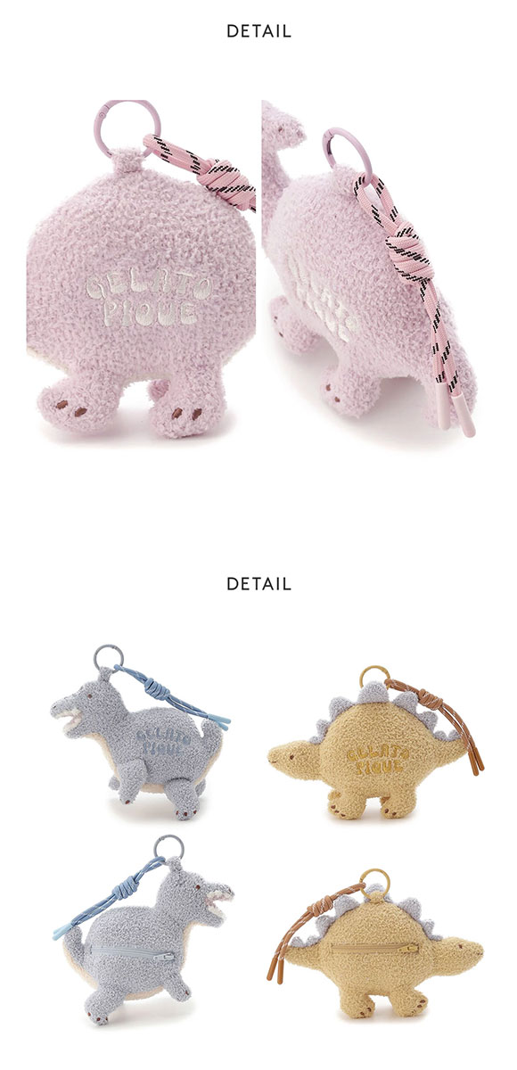 ジェラートピケ ダイナソーニットチャームポーチ ジェラピケ gelato pique