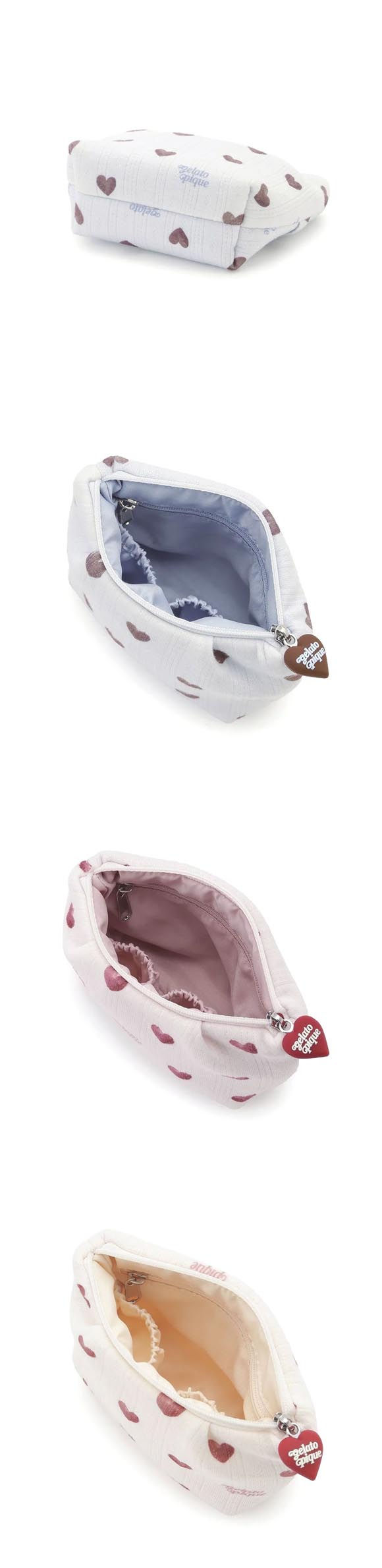 ジェラートピケ 針抜きハート柄ティッシュポーチ ジェラピケ gelato pique