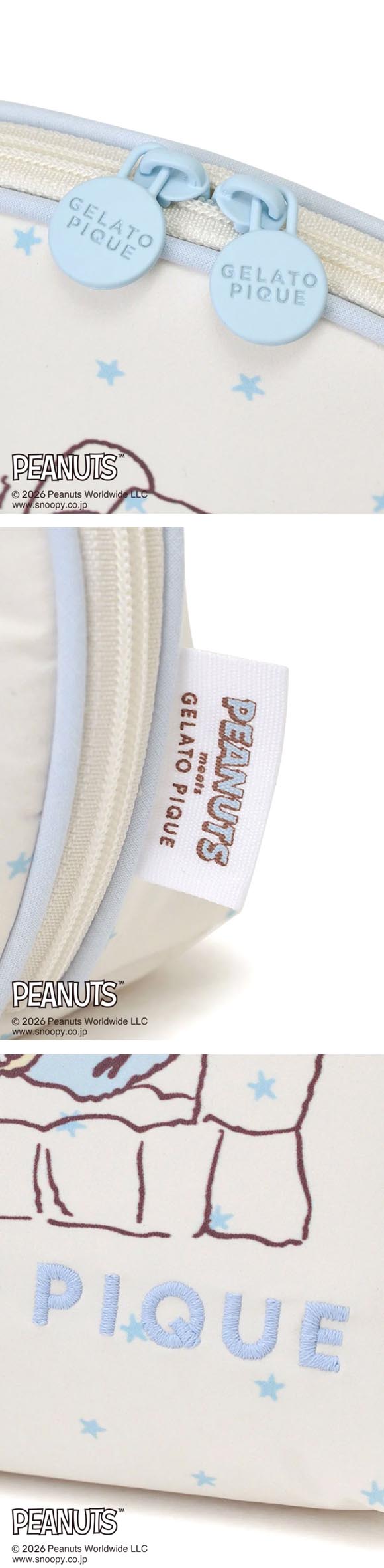 ジェラートピケ PEANUTS 半月型ポーチ ジェラピケ スヌーピー SNOOPY gelato pique