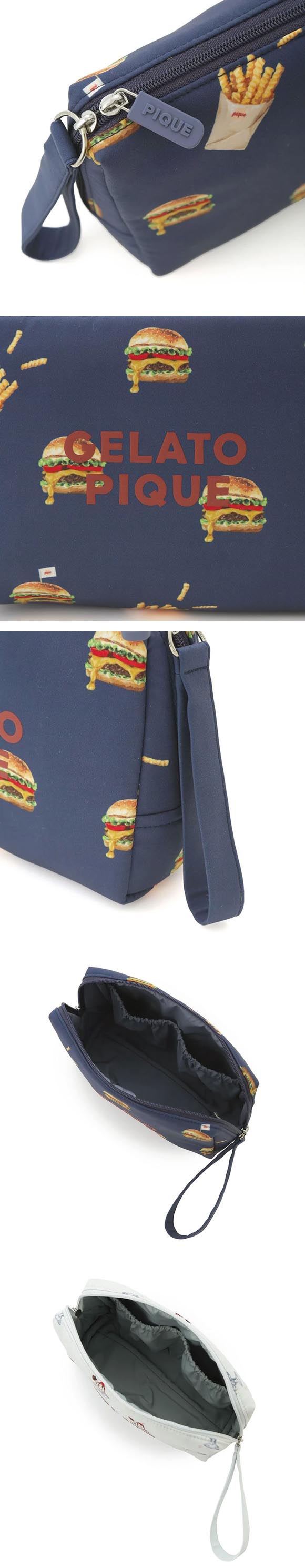 ジェラートピケ HIGH CALORIE総柄ポーチ ジェラピケ gelato pique