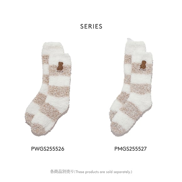 ジェラートピケ レディース ベアさがらメランジ２ボーダーソックス ジェラピケ パジャマ ルームウェア gelato pique