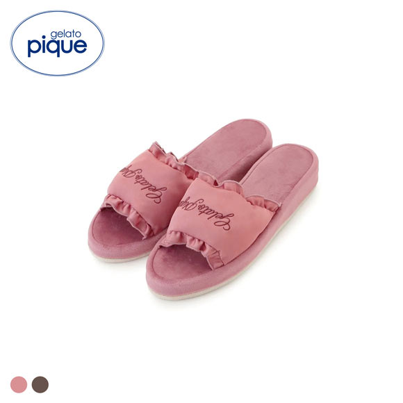ジェラートピケ レディース サテンフリルルームシューズ ジェラピケ パジャマ ルームウェア gelato pique