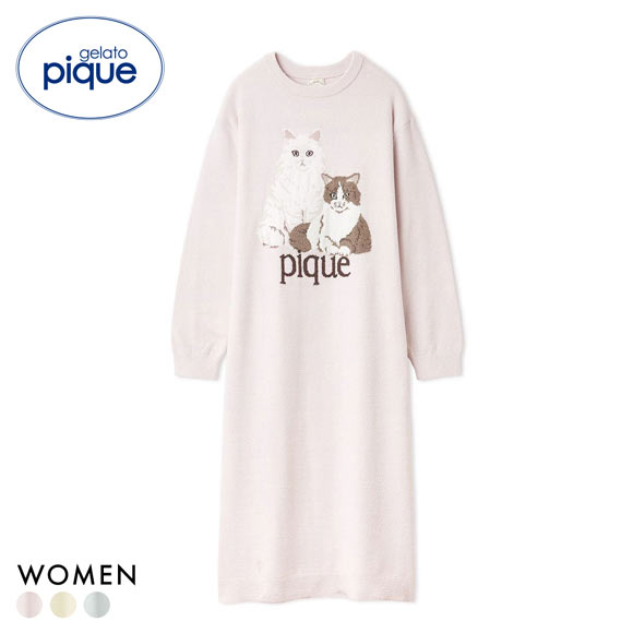 ジェラートピケ レディース エアリーモコキャットジャガードワンピース
