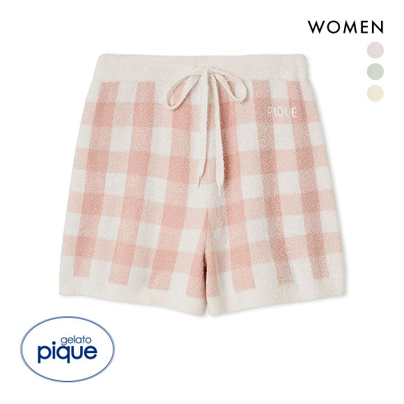 ジェラートピケ レディース チェックジャガードショートパンツ ジェラピケ パジャマ ルームウェア gelato pique
