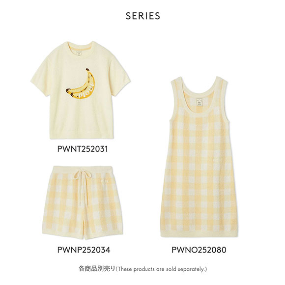 【新品】ジェラートピケフルーツプルオーバー&チェックショートパンツ　マスカット柄 ジェラートピケフルーツプルオーバー&チェックショートパンツ