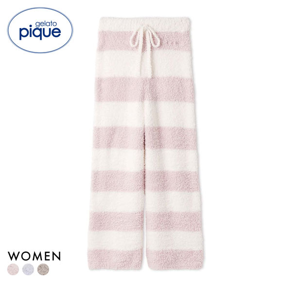 ジェラートピケ レディース ジェラート2ボーダーロングパンツ ジェラピケ gelato pique