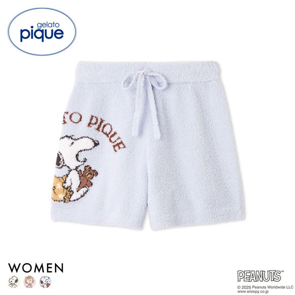 ジェラートピケ レディース PEANUTS オリジナルジャガードショートパンツ ジェラピケ パジャマ ルームウェア スヌーピー gelato pique