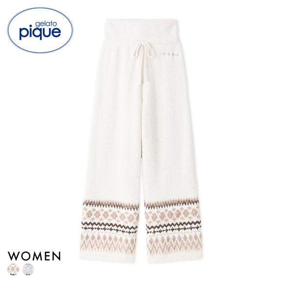 ジェラートピケ レディース ノルディックロングパンツ ジェラピケ パジャマ ルームウェア gelato pique