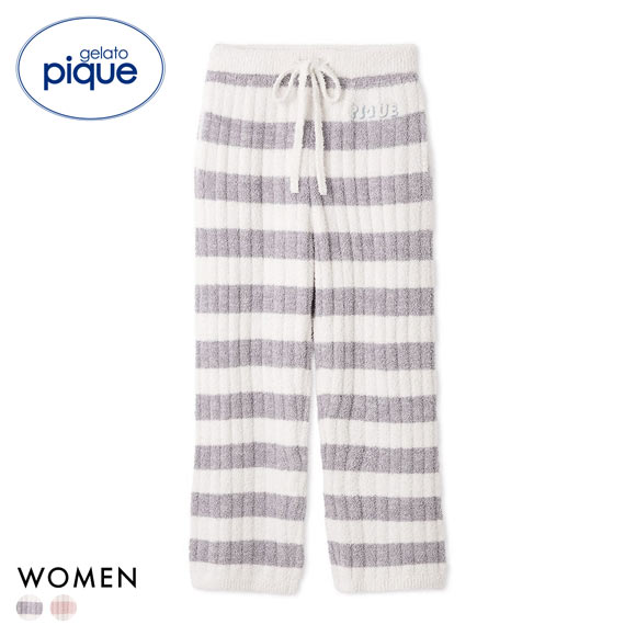 ジェラートピケ レディース ベビモコリブボーダーパンツ ジェラピケ