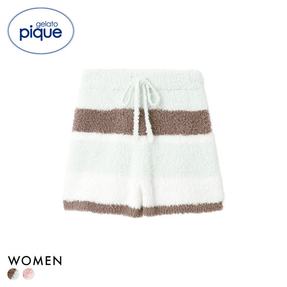 ジェラートピケ レディース ジェラートランダムボーダーショートパンツ ジェラピケ パジャマ ルームウェア gelato pique