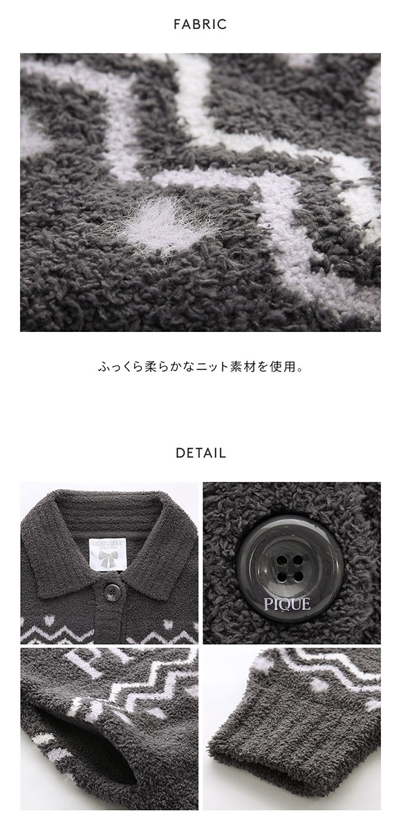 ジェラートピケ レディース HALLOWEEN CATジャガード衿付き