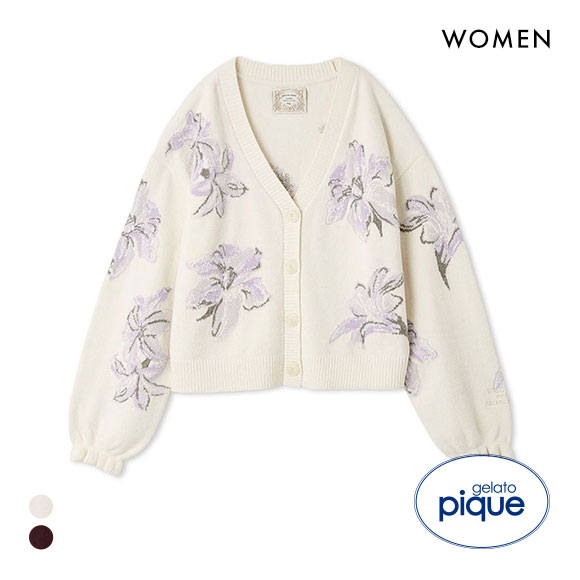 ジェラートピケ レディース MUCHA リリージャガードカーディガン ミュシャ ジェラピケ パジャマ ルームウェア gelato pique