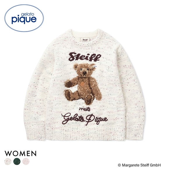 ジェラートピケ レディース シュタイフ パウダーネップジャガードプルオーバー ジェラピケ ルームウェア gelato pique Steiff