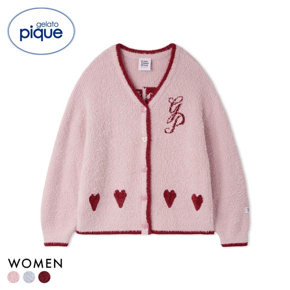 ジェラートピケ レディース HOLIDAY キラキラフェザーカーディガン