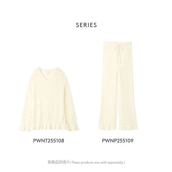 ジェラートピケ レディース フェザー柄編みプルオーバー ジェラピケ パジャマ ルームウェア gelato pique