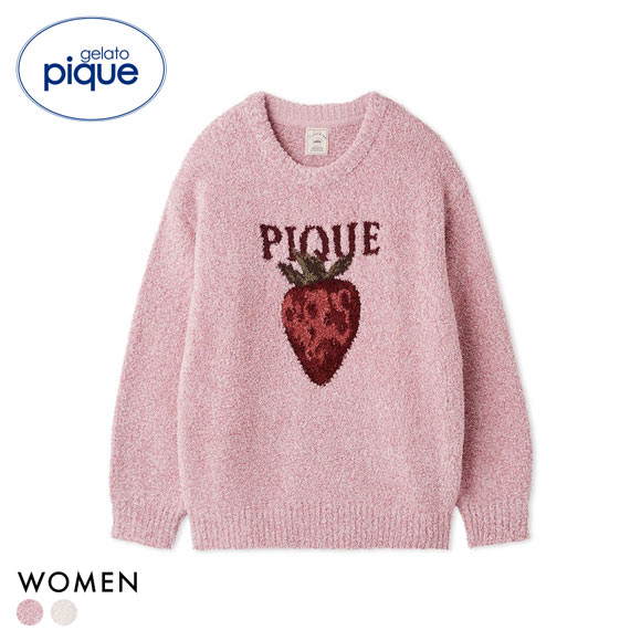 ジェラートピケ レディース メランジストロベリージャガードプルオーバー ジェラピケ パジャマ gelato pique