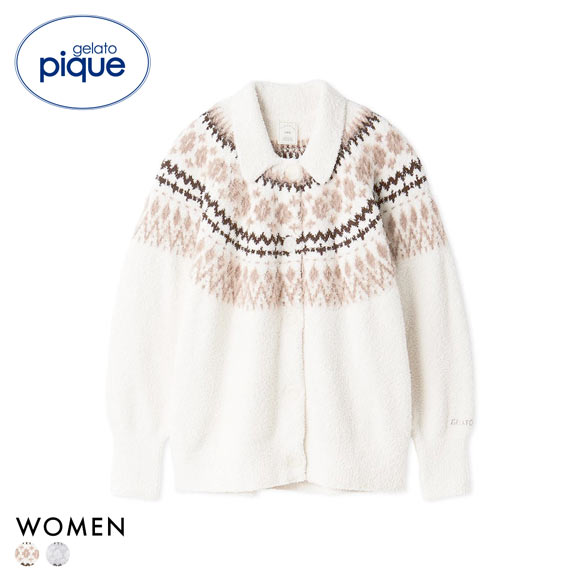 ジェラートピケ　ルームウェアセット ホワイト　ノルディック柄 ジェラートピケ gelato pique 【販路限定商品】【HOLIDAY