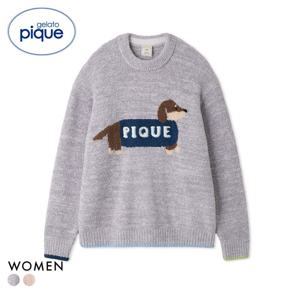 ジェラートピケ レディース ベビモコダックスフンドジャガードプルオーバー ジェラピケ パジャマ gelato pique