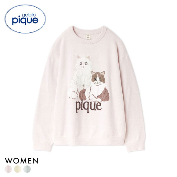 ジェラートピケ レディース エアリーモコキャットジャガードプル