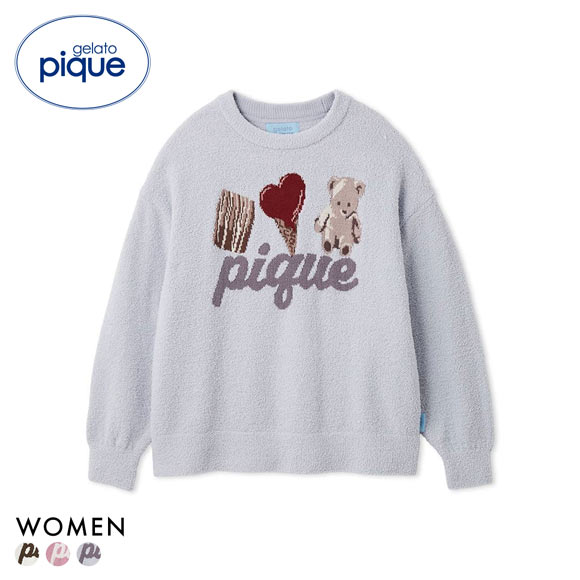 ジェラートピケ レディース Valentine ワンポイントジャガードプルオーバー ジェラピケ パジャマ ルームウェア gelato pique バレンタイン