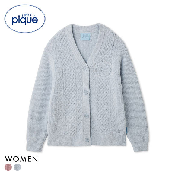 ジェラートピケ レディース Valentine アランカーディガン ジェラピケ パジャマ ルームウェア gelato pique バレンタイン