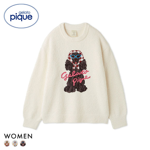 ジェラートピケ レディース スカーフDOG ジャガードプルオーバー ジェラピケ パジャマ ルームウェア gelato pique
