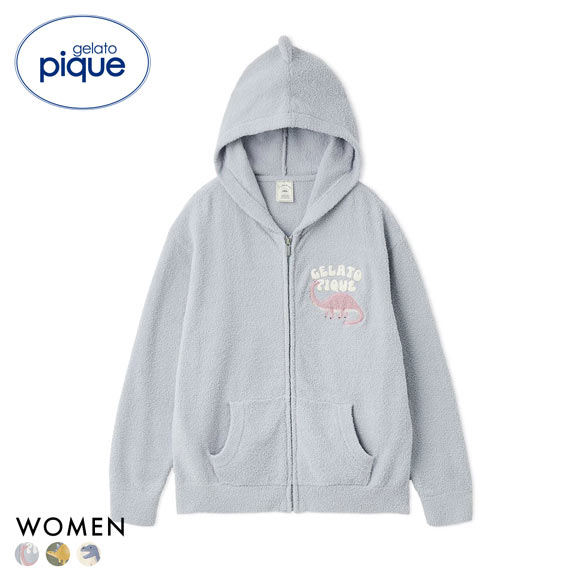ジェラートピケ レディース エアリーモコダイナソーなりきりパーカ ジェラピケ パジャマ ルームウェア gelato pique