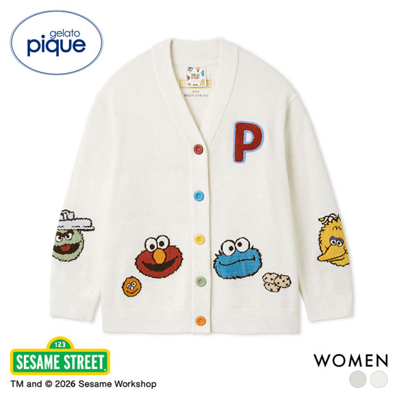 ジェラートピケ レディース SESAME STREET エアリーモコアップリケ