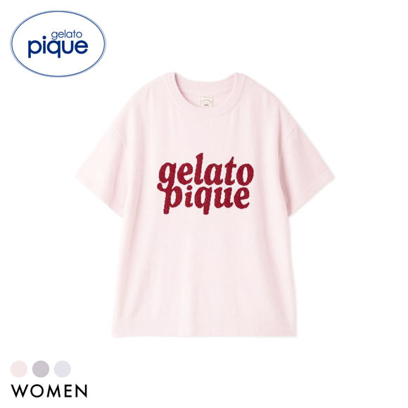 ジェラートピケ レディース スムーズィーロゴジャガード半袖プルオーバー ジェラピケ パジャマ ルームウェア gelato pique