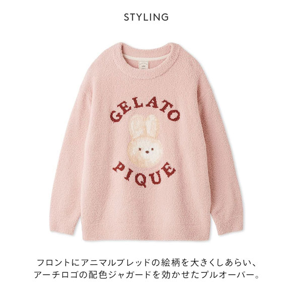 ジェラートピケ レディース ベビモコアニマルブレッドジャガードプルオーバー ジェラピケ パジャマ ルームウェア gelato pique