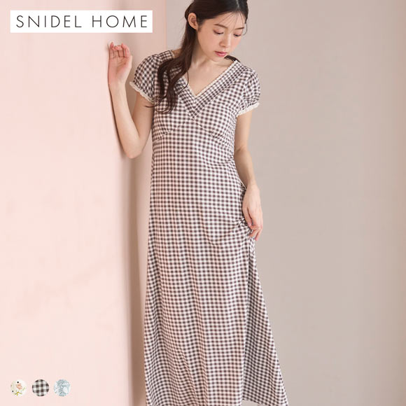 スナイデルホーム カットレーヨンワンピース カップ付き パッド付き パジャマ ルームウェア SNIDEL HOME