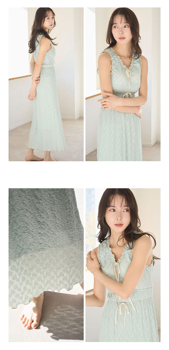 スナイデルホーム カットレースワンピース パッド付き カップイン パジャマ ルームウェア SNIDEL HOME