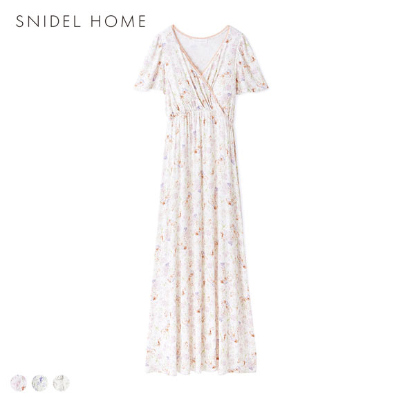スナイデルホーム 接触冷感 カットカシュクールワンピース カップイン パッド付き パジャマ ルームウェア SNIDEL HOME