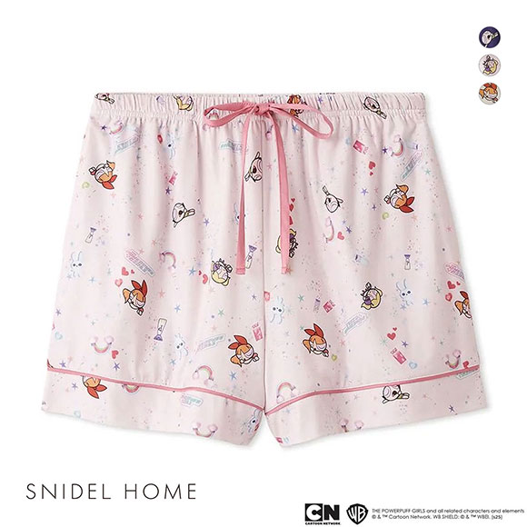 スナイデルホーム パワーパフ ガールズ プリントショートパンツ パジャマ ルームウェア The Powerpuff Girls SNIDEL HOME