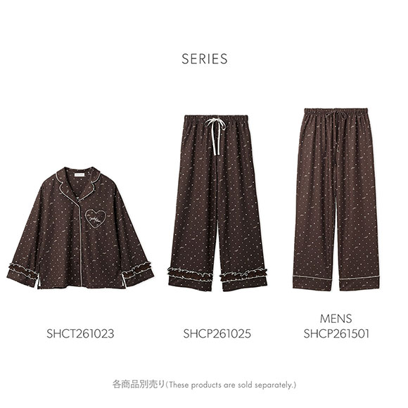 スナイデルホーム メンズ ドット柄ロングパンツ パジャマ ルームウェア SNIDEL HOME Valentine バレンタイン