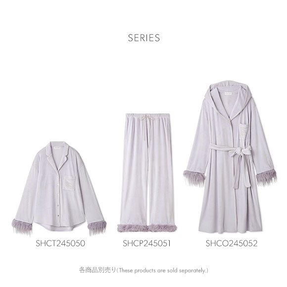 スナイデルホーム シルキーフリース ファーつき開襟シャツ パジャマ ルームウェア SNIDEL HOME SilkyFleece