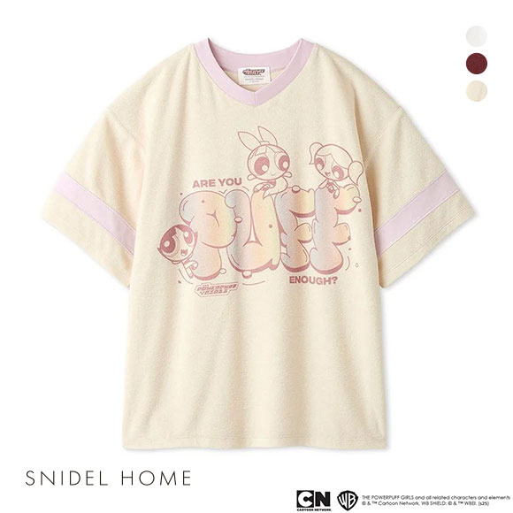 スナイデルホーム パワーパフ ガールズ パイルオーバーシャツ パジャマ ルームウェア The Powerpuff Girls SNIDEL HOME