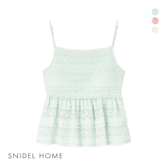 スナイデルホーム カットレースキャミソール カップ付き パジャマ ルームウェア SNIDEL HOME