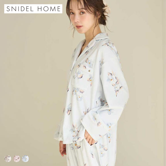 スナイデルホーム リブフリースプリント開襟シャツ SNIDEL HOME